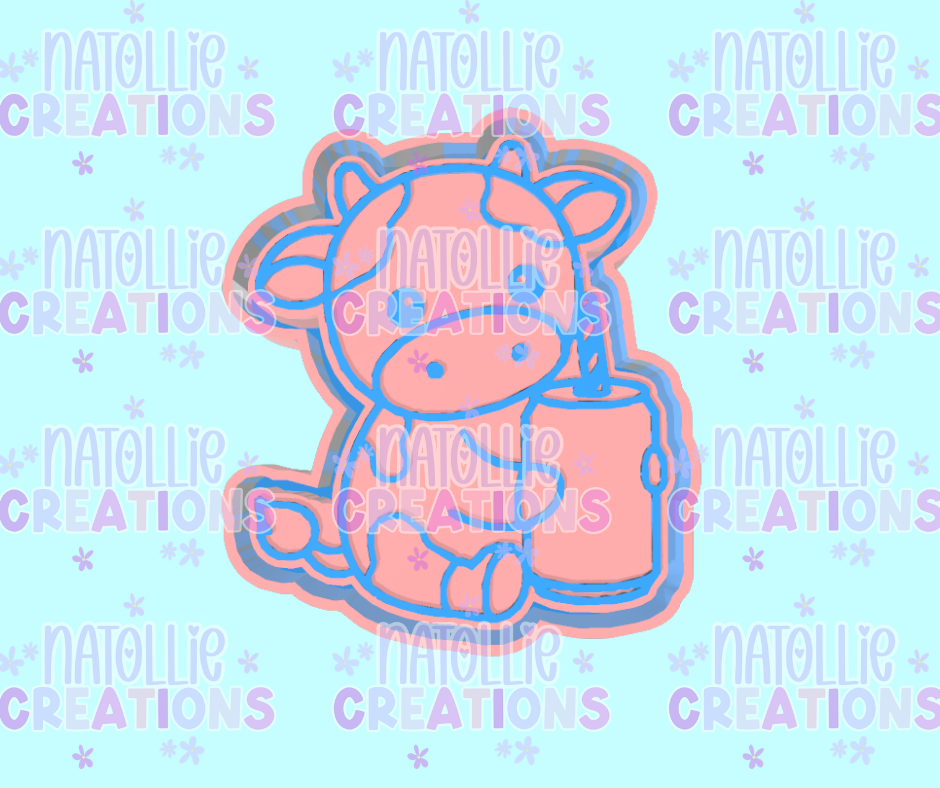 Cow W/ Can Freshie Silicone Mold