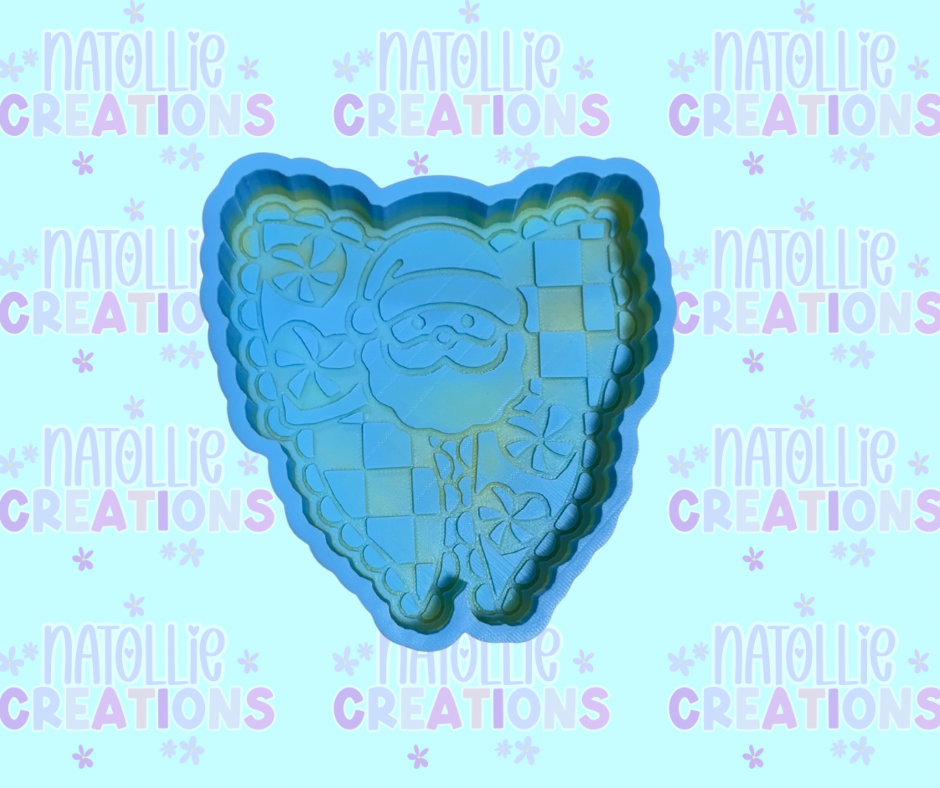 Checkered Santa Bow Freshie Silicone Mold