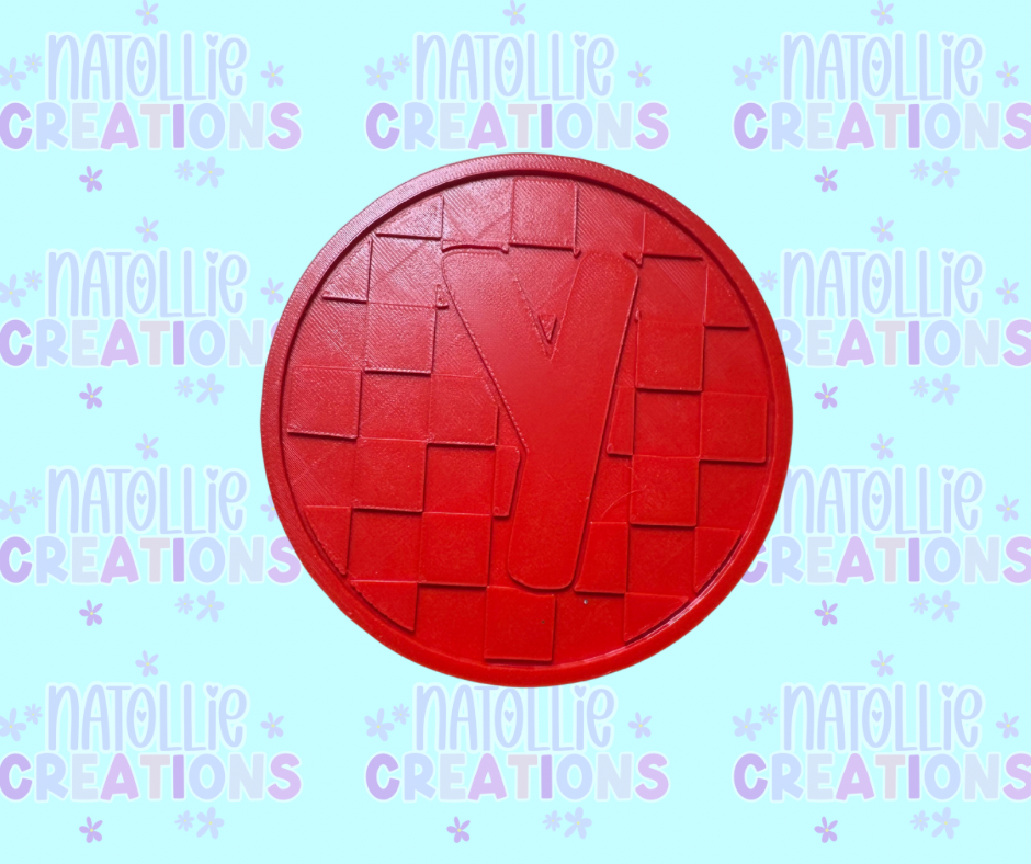 Checkered Alphabet Insert Freshie Silicone Mold