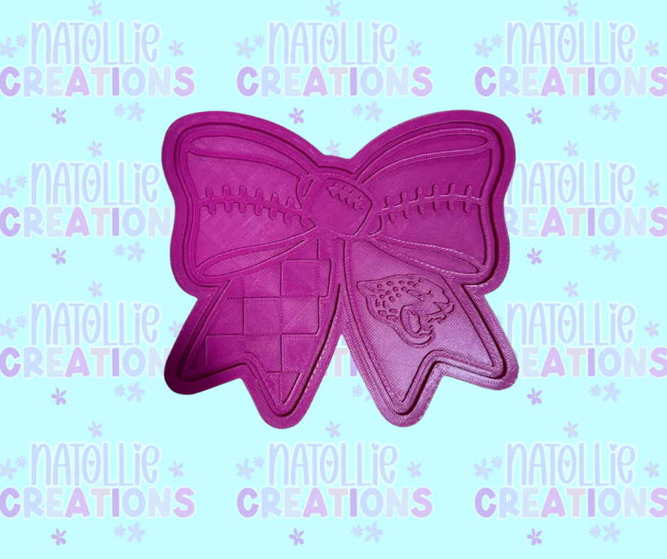 Football Bow + Inserts Freshie Silicone Mold