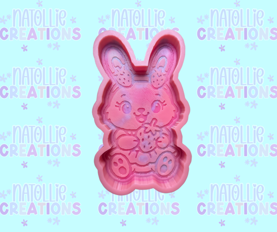 Cute Strawberry Bunny Freshie Silicone Mold