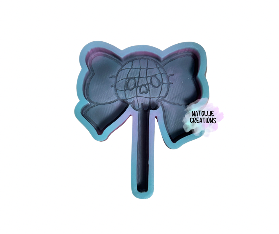 Skull Bow Lollipop Freshie Silicone Mold
