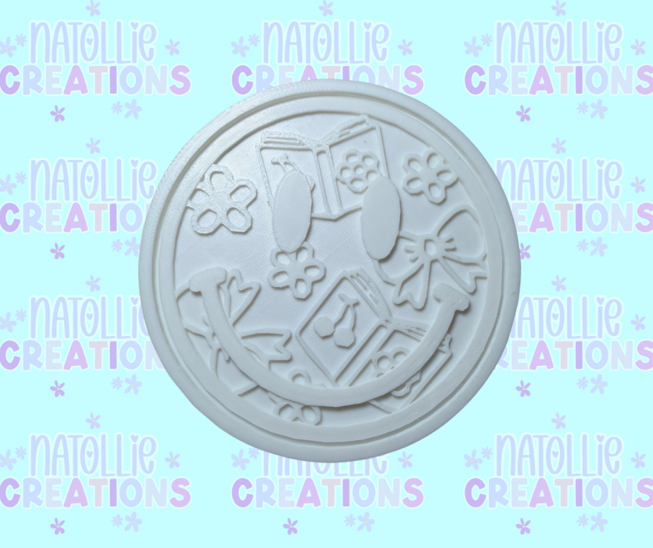 Floral Book Smiley Insert Freshie Silicone Mold