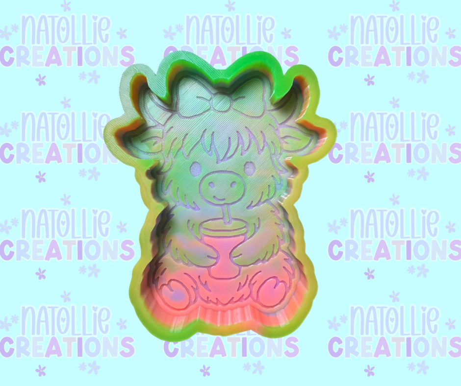 Highland W/ Large Drink Freshie Silicone Mold