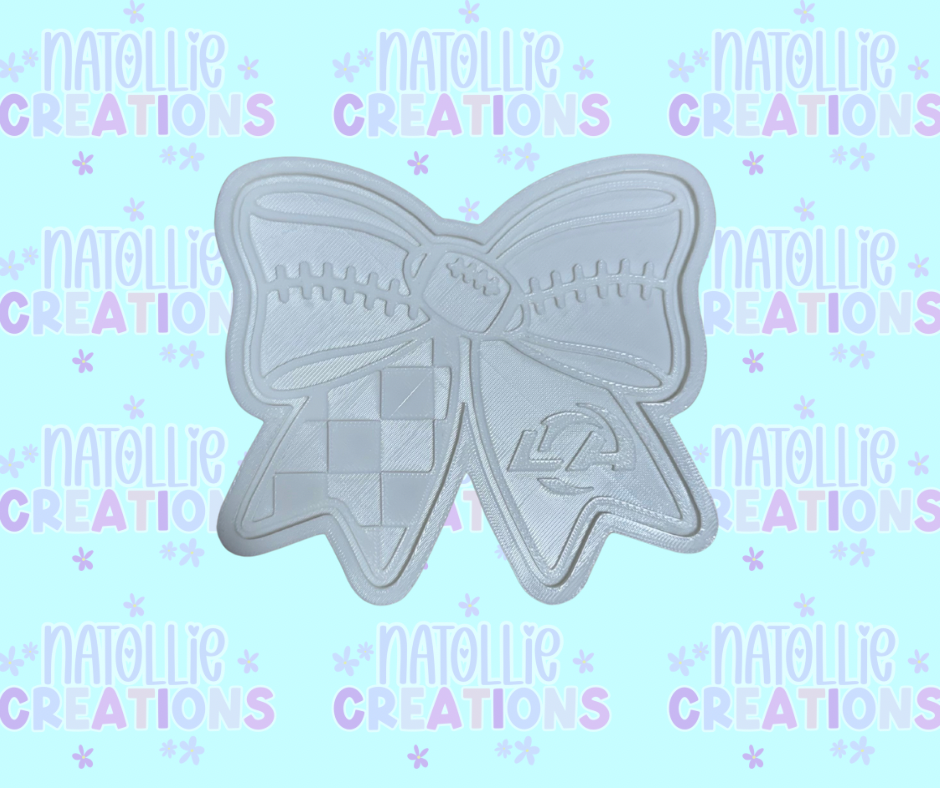 Football Bow + Inserts Freshie Silicone Mold