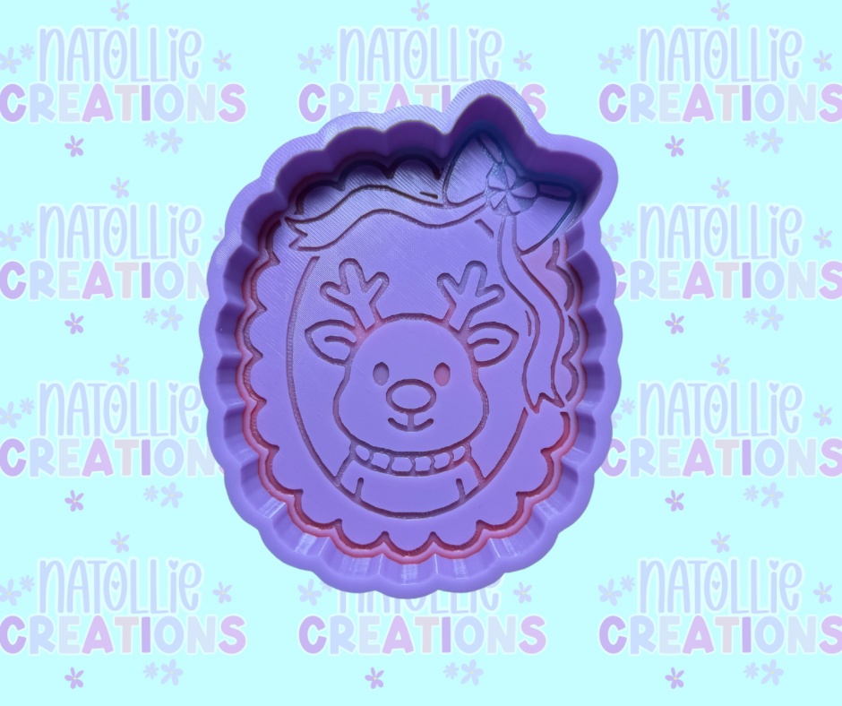 Scalloped Reindeer Freshie Silicone Mold