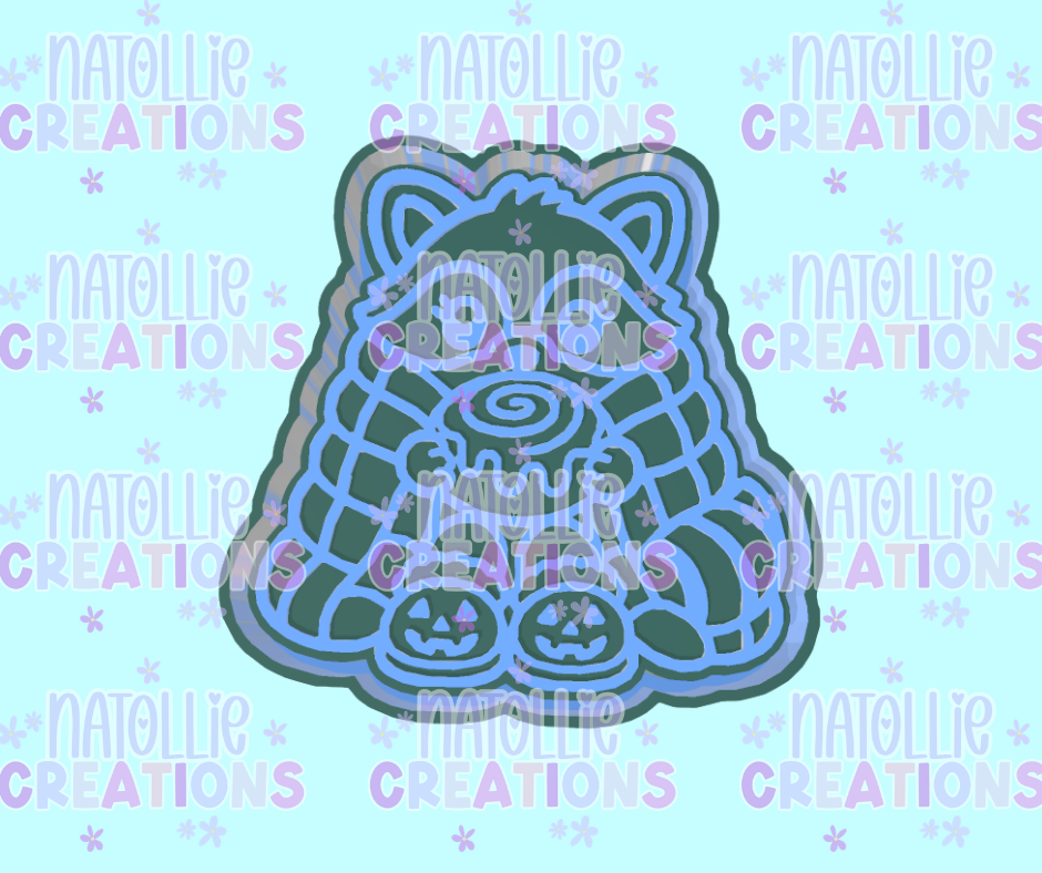 Cozy Raccoon W/ Cinnamon Roll Freshie Silicone Mold