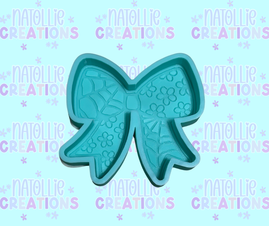 Floral Spider Web Bow Freshie Silicone Mold