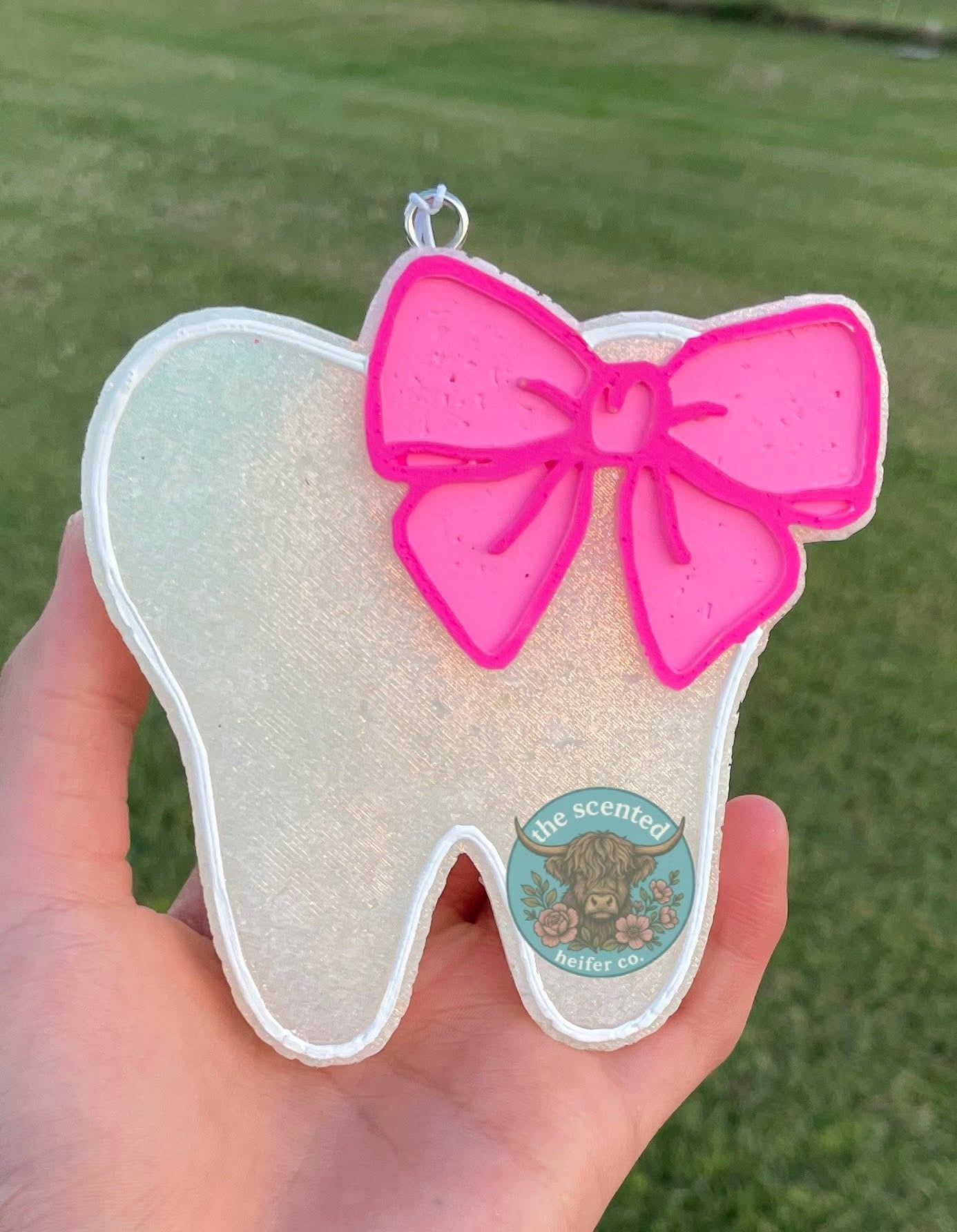 Tooth W/ Bow Freshie Silicone Mold