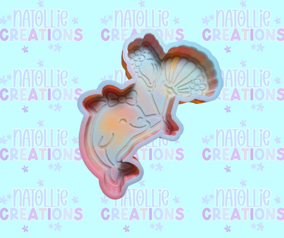 Dolphin W/ Seashell Balloons Freshie Silicone Mold