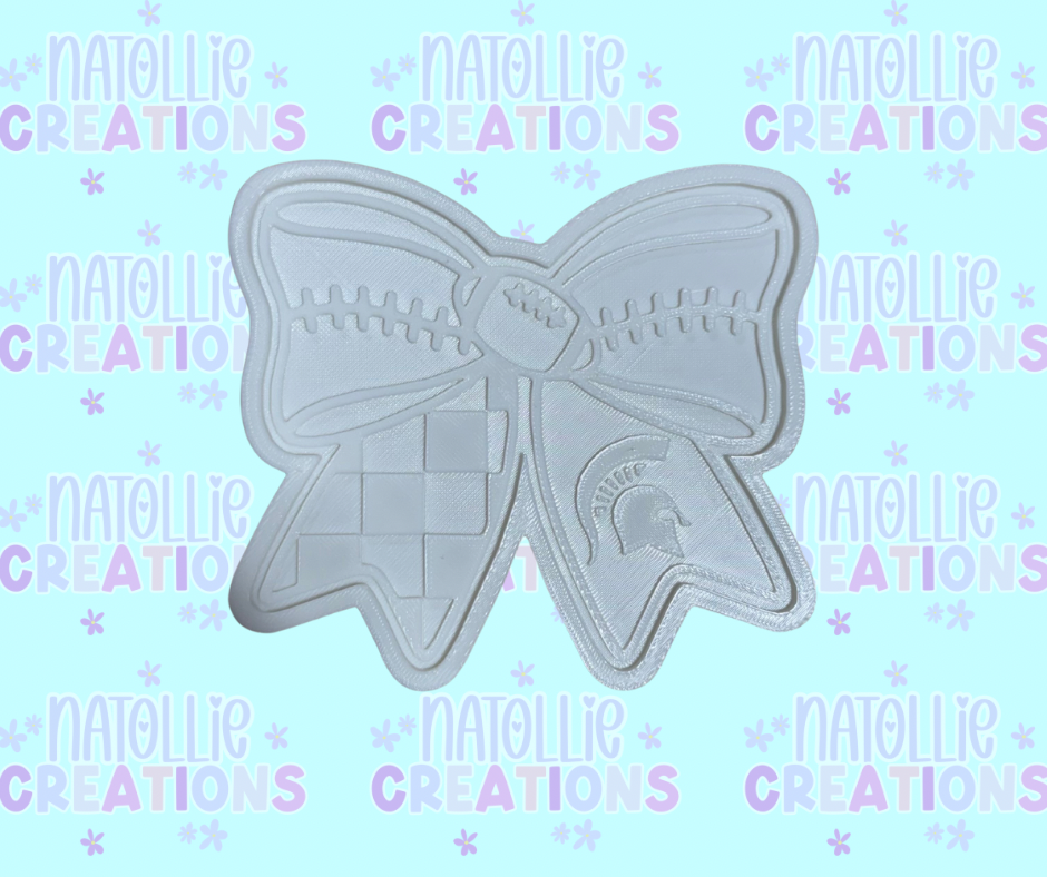Football Bow + Inserts Freshie Silicone Mold