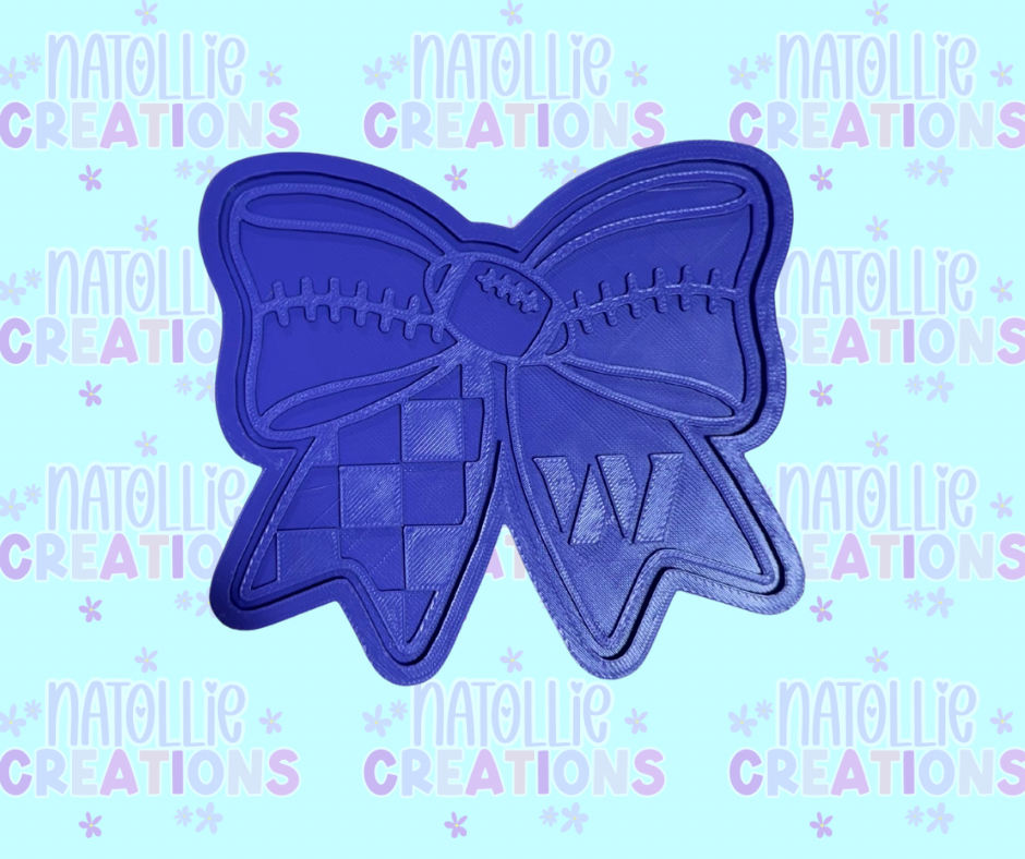 Football Bow + Inserts Freshie Silicone Mold