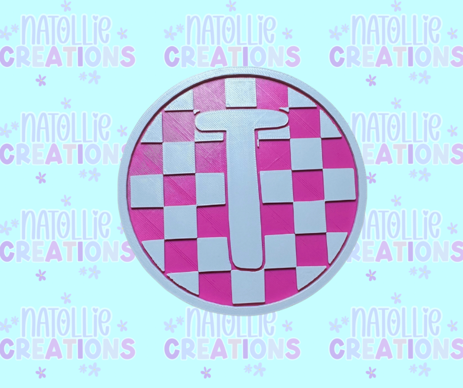 Checkered Alphabet Insert Freshie Silicone Mold