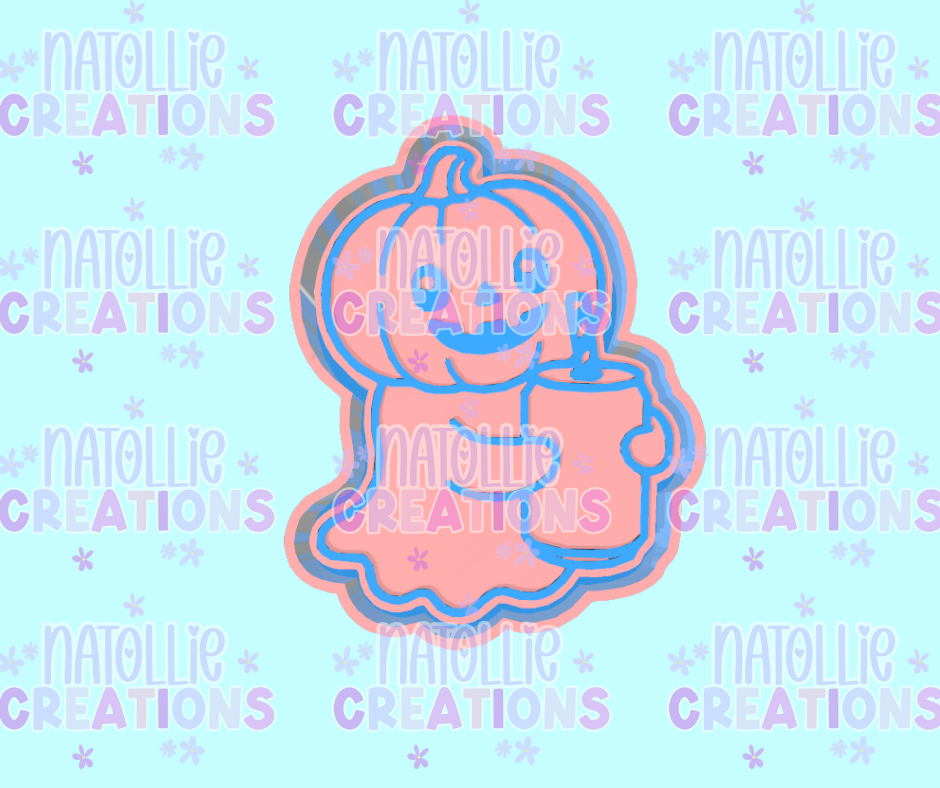 Pumpkin Ghost W/ Can Freshie Silicone Mold
