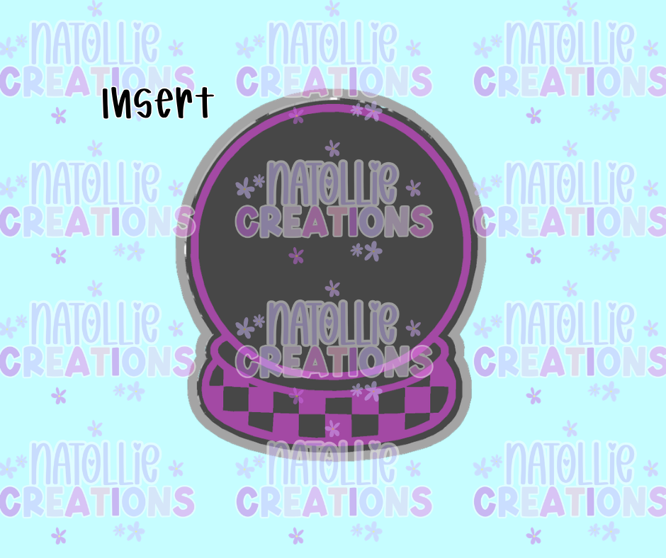 Blank Checkered Snowglobe Insert Freshie Silicone Mold