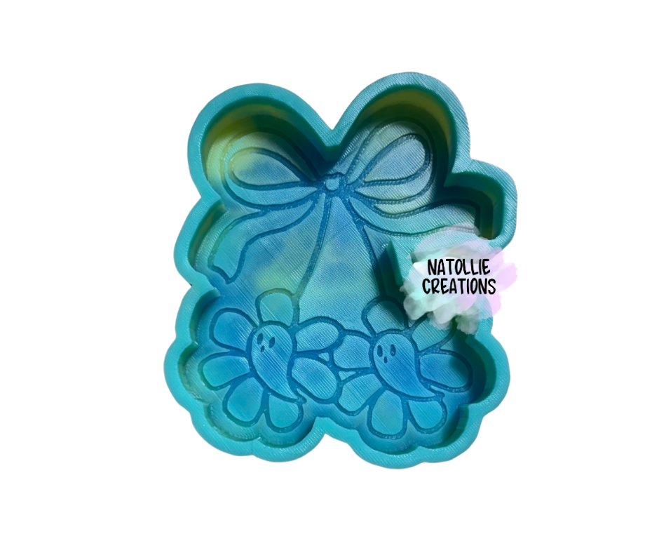 Ghost Daisy Cherries W/ Bow Freshie Silicone Mold