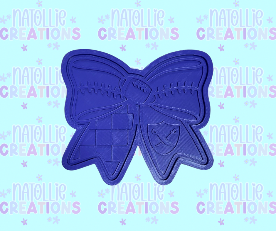 Football Bow + Inserts Freshie Silicone Mold