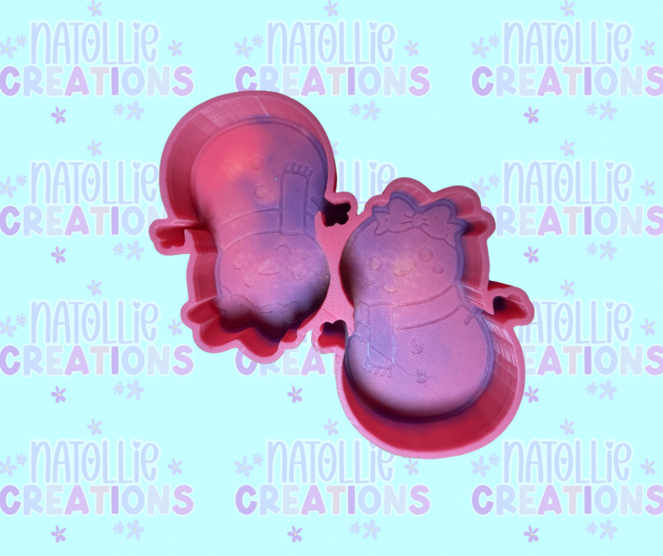 Snowman W/ Bow Vent Clip Freshie Silicone Mold