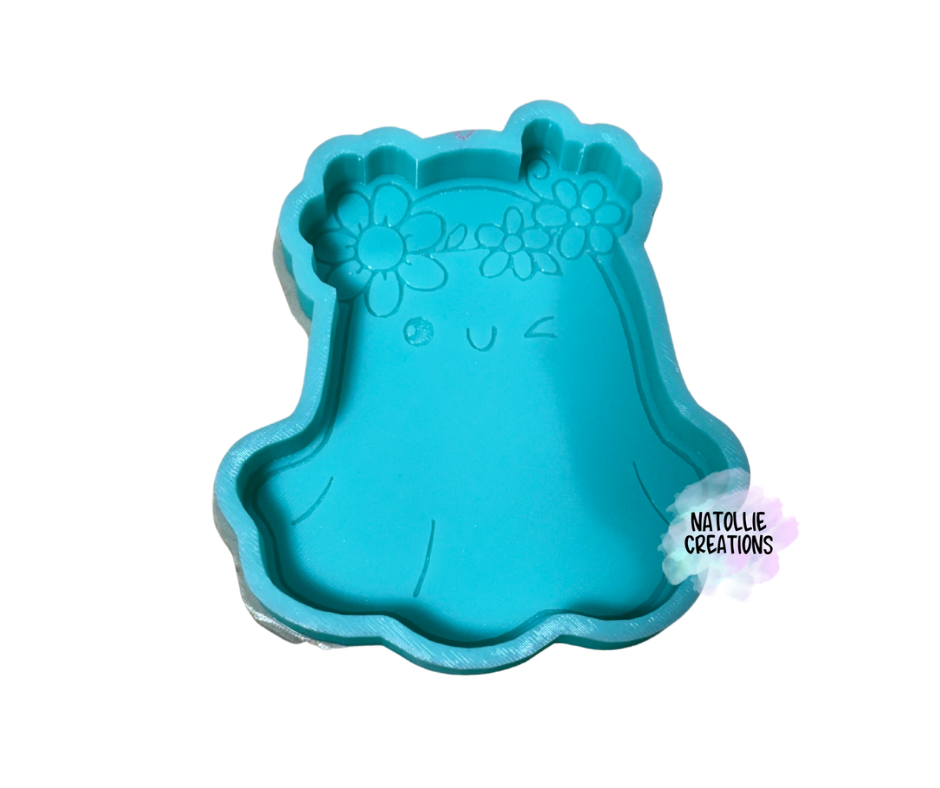 Ghost W/ Floral Headband Freshie Silicone Mold