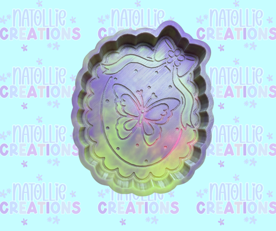Scalloped Frame Butterfly Freshie Silicone Mold