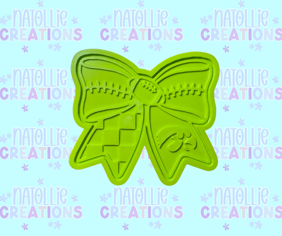 Football Bow + Inserts Freshie Silicone Mold