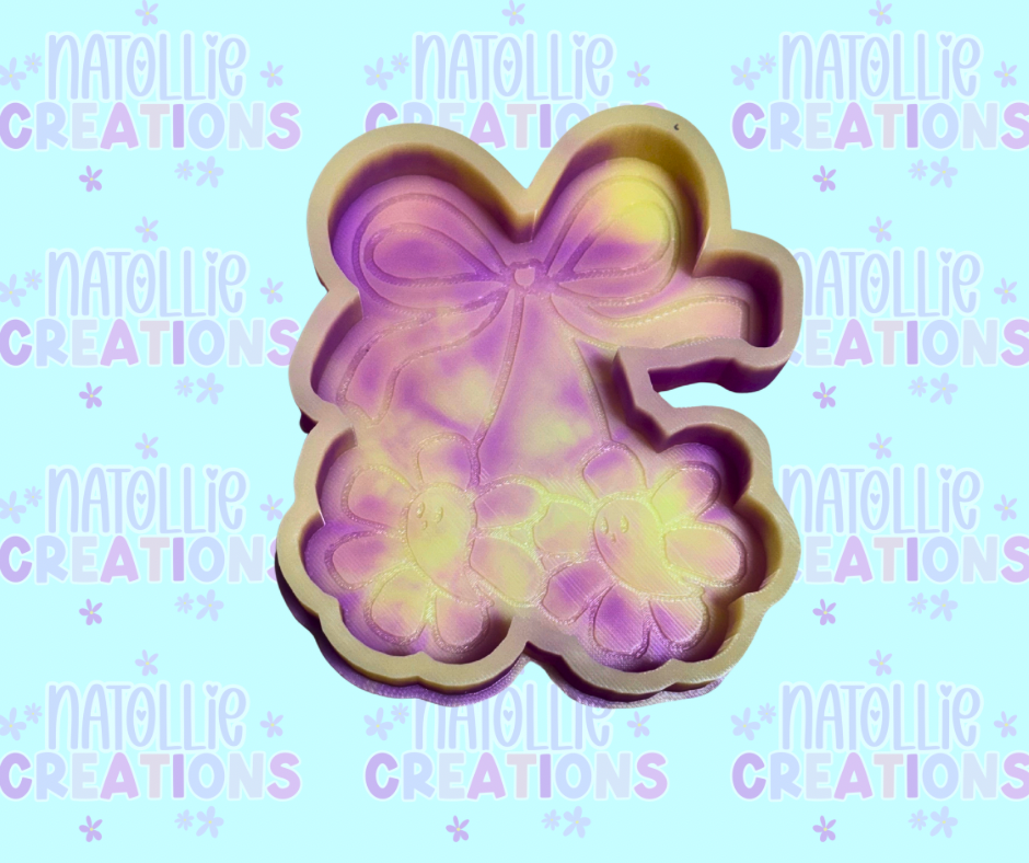 Ghost Daisy Cherries W/ Bow Freshie Silicone Mold