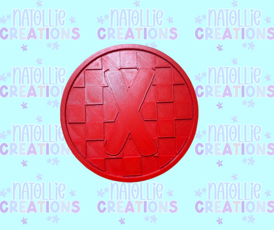 Checkered Alphabet Insert Freshie Silicone Mold