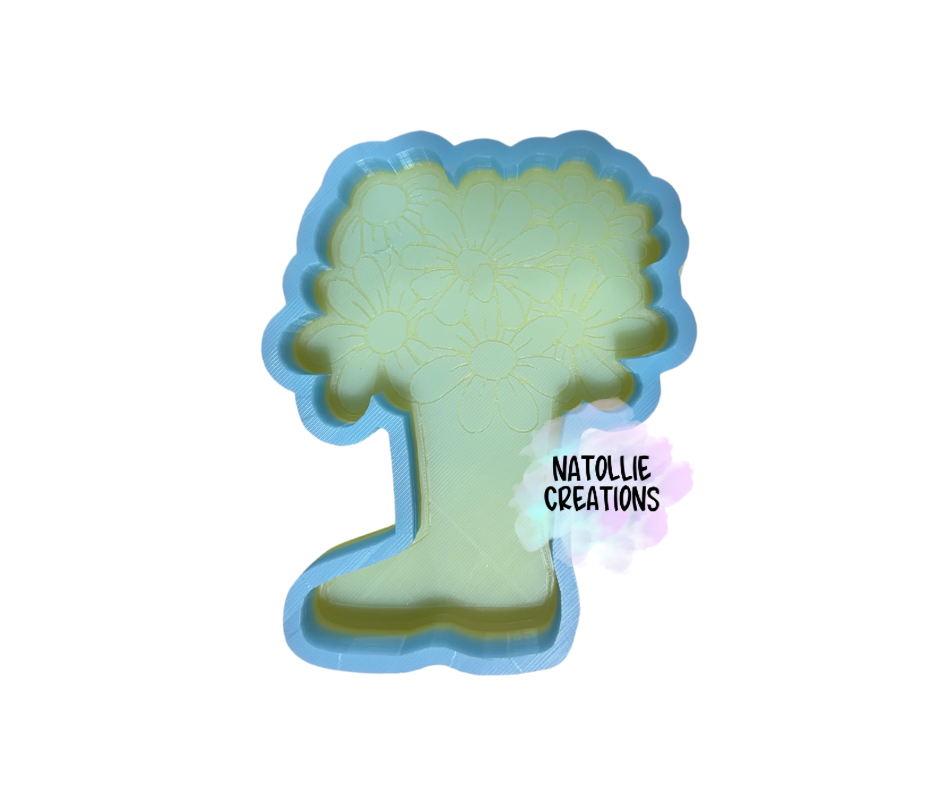 Rainboot W/ Flowers Freshie Silicone Mold
