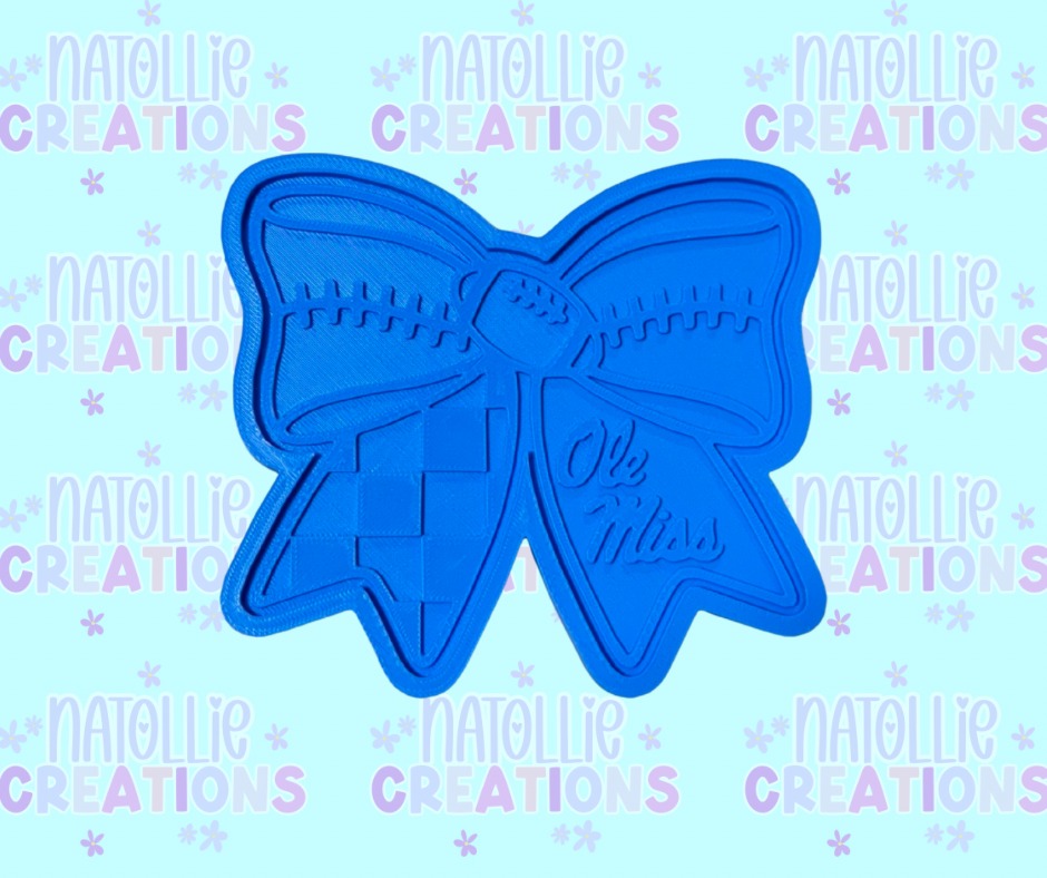 Football Bow + Inserts Freshie Silicone Mold
