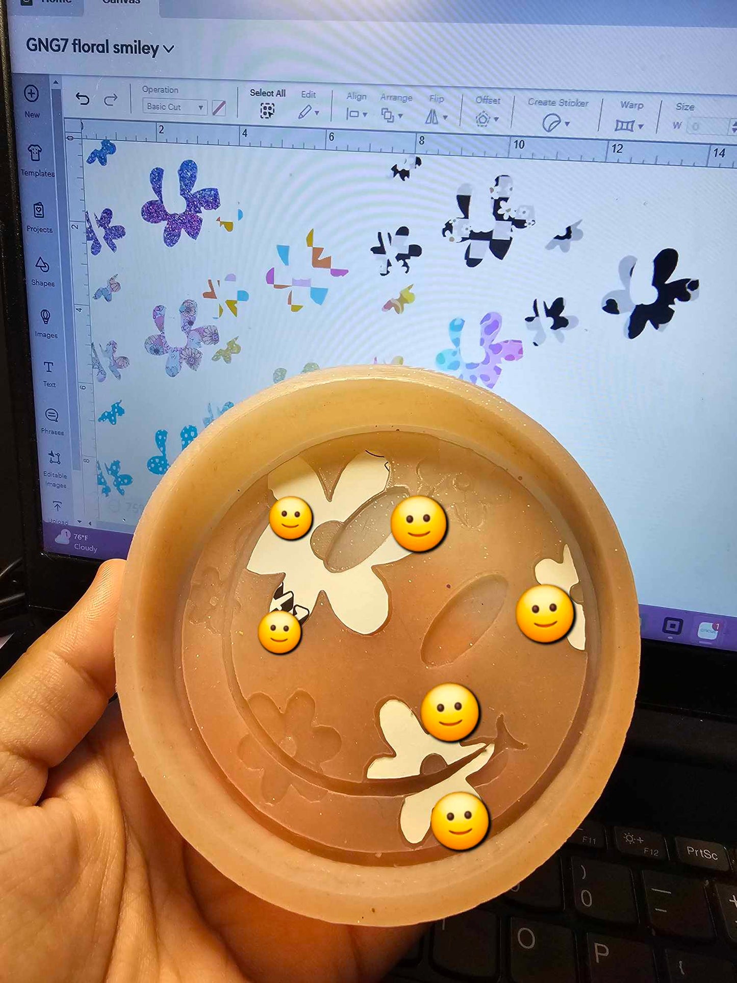 Floral Smiley (OG mold/not insert) - NATOLLIE CREATIONS