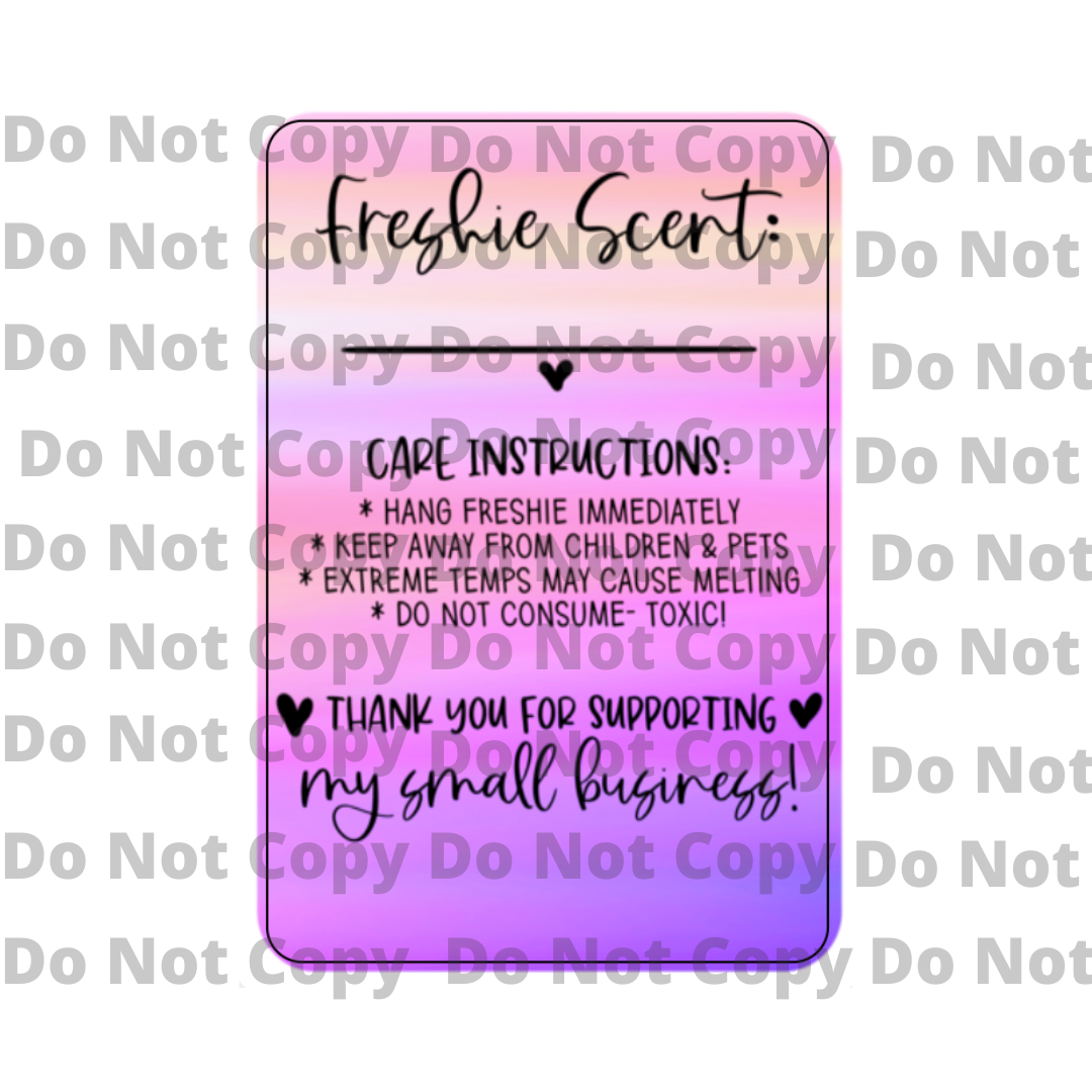 Pre-Designed Freshie Labels - Purple Sky