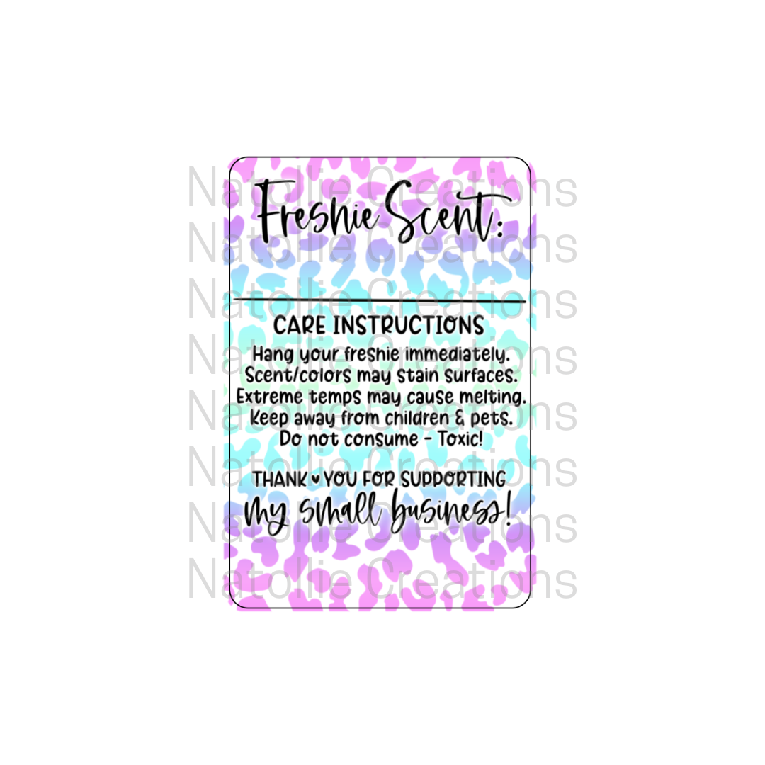 Pre-Designed Freshie Labels - Purple/Teal Leopard