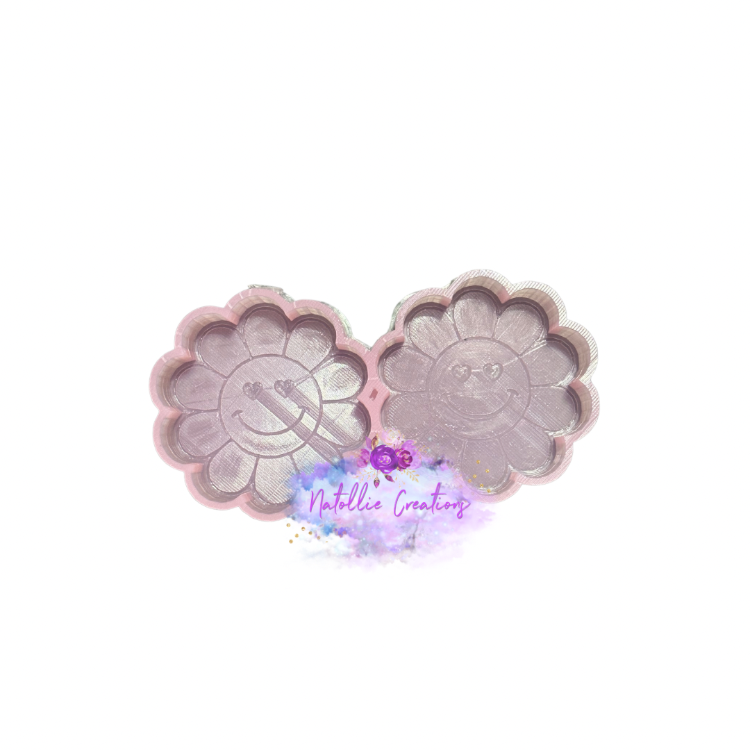Heart Eye Retro Flower Vent Clip Freshie Silicone Mold