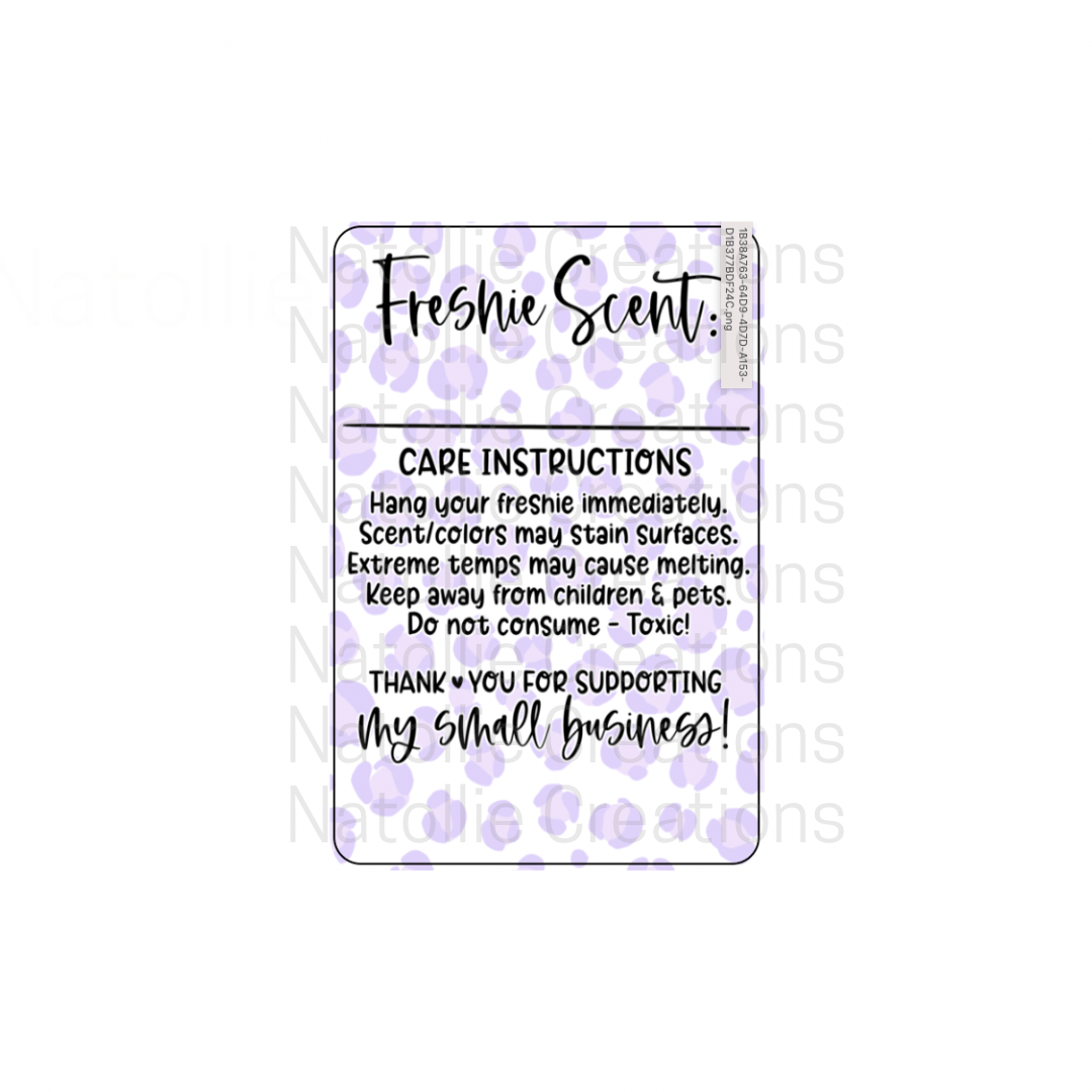 Pre-Designed Freshie Labels - purple leopard