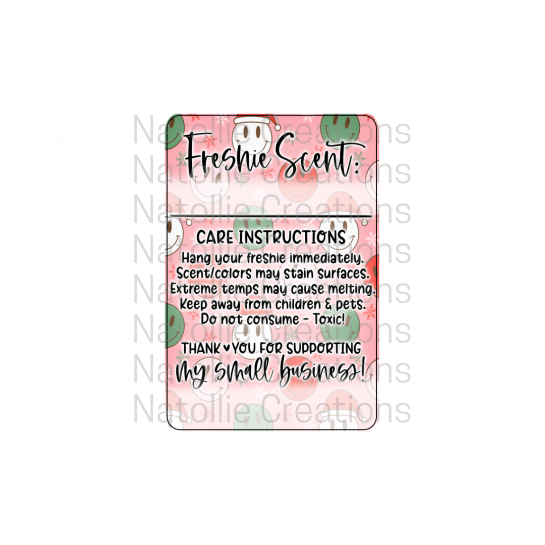 Pre-Designed Freshie Labels - Pink Christmas Smiley