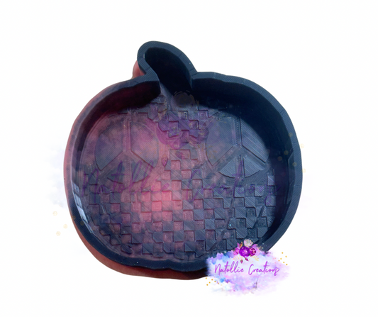 Checkered Pumpkin W/ Peace Glasses Freshie Silicone Mold