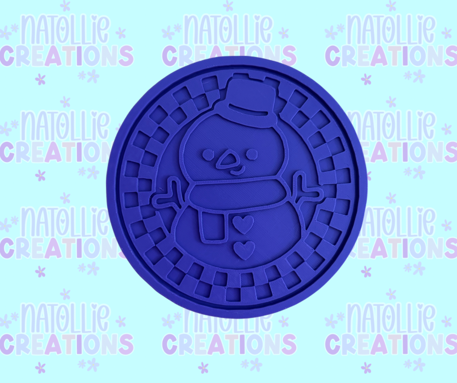 Checkered Snowman Insert Freshie Silicone Mold