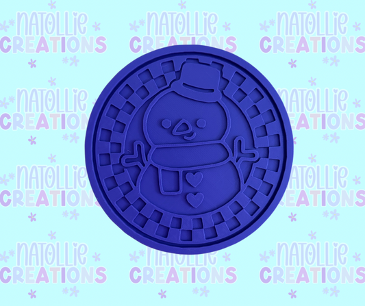 Checkered Snowman Insert Freshie Silicone Mold