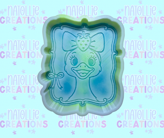 Framed Goose W/ Strawberry Bow Freshie Silicone Mold