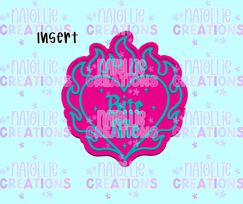 Bite Me Heart On Fire Insert Freshie Silicone Mold