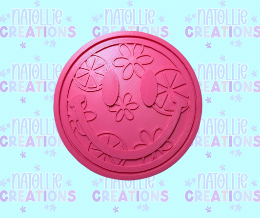 Floral Lemon Smiley Insert Freshie Silicone Mold