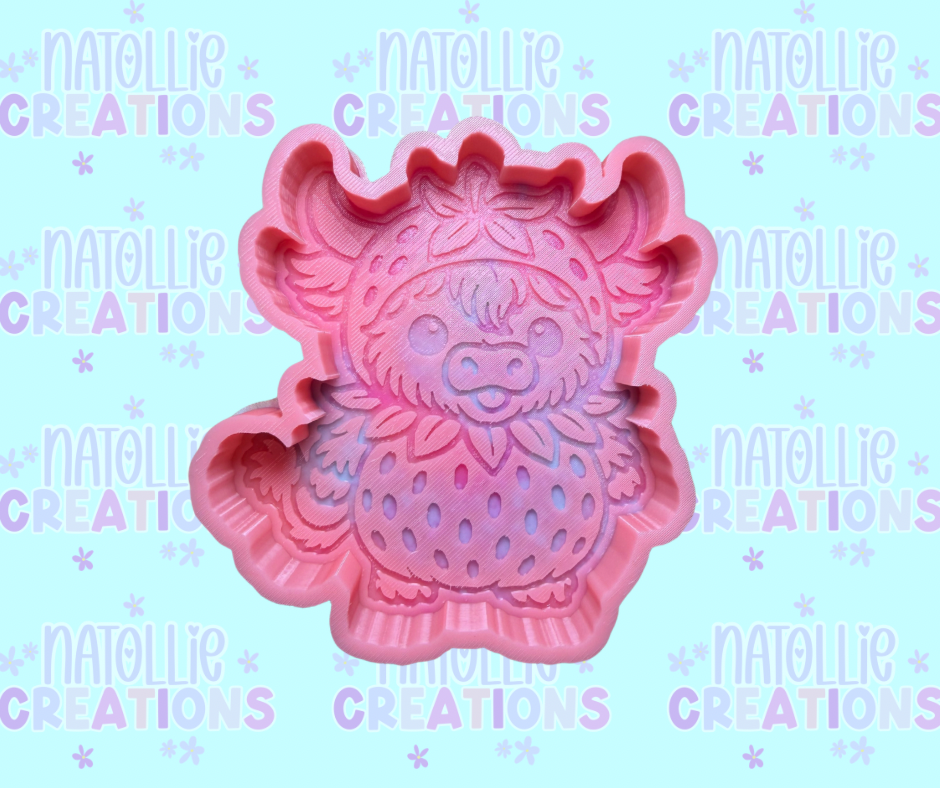 Highland In Strawberry Outfit Freshie Silicone Mold