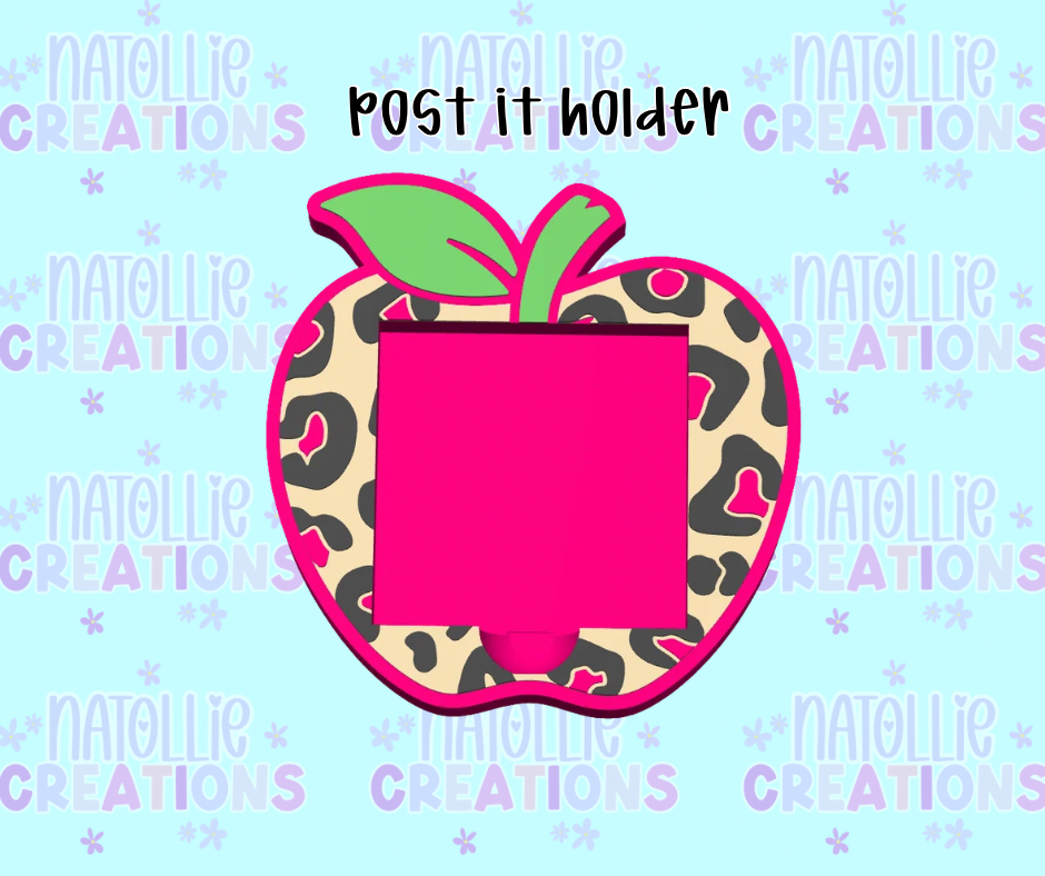 Leopard Apple Post It Note Holder