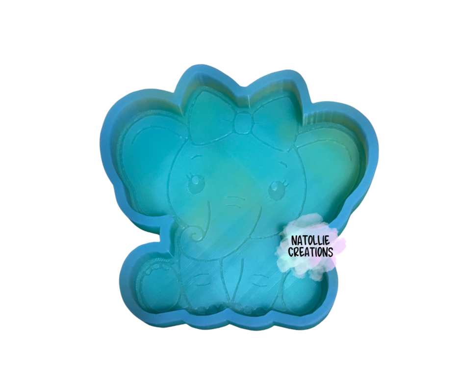 Full Body Elephant W/ Bow Freshie Silicone Mold