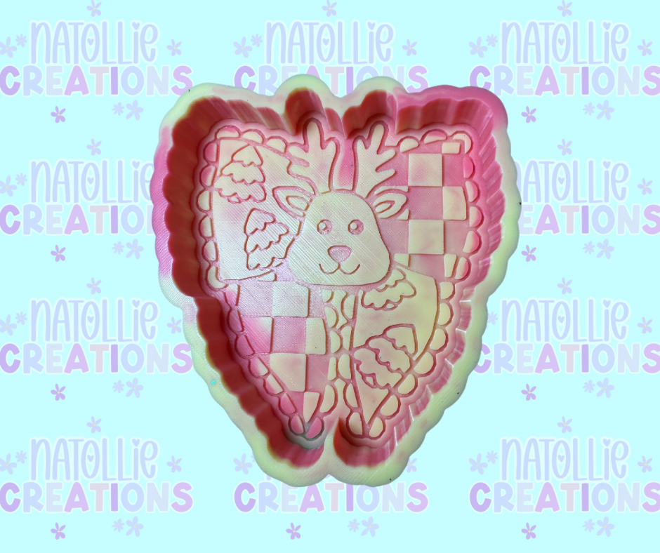 Scalloped Reindeer Bow Freshie Silicone Mold