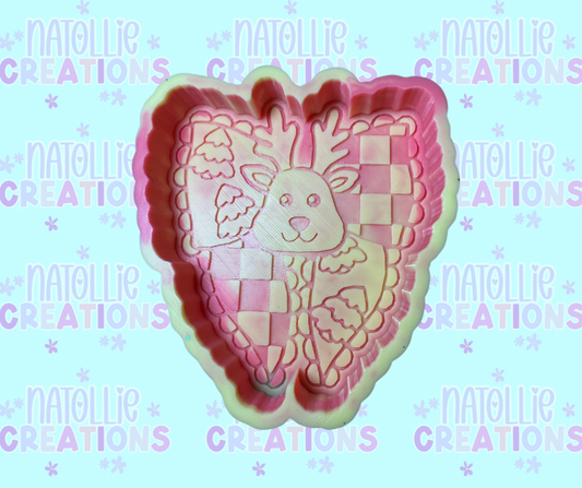Scalloped Reindeer Bow Freshie Silicone Mold