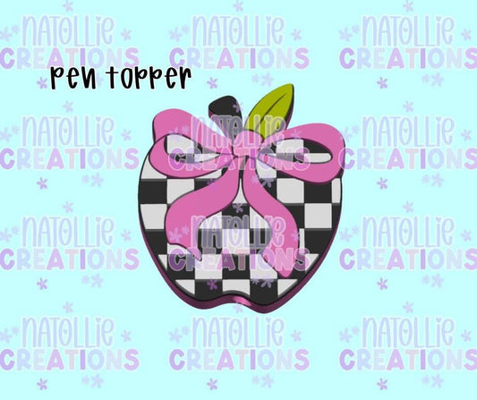 Checkered Apple Pen Topper