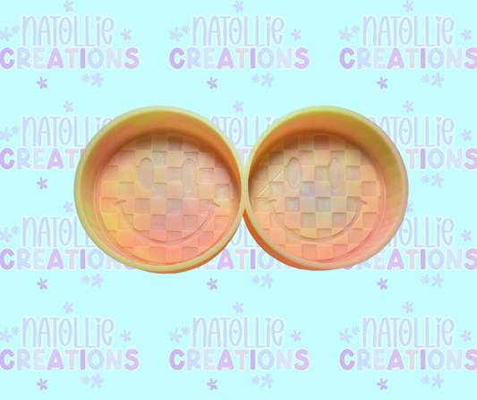 Checkered Smiley Vent Clip Freshie Silicone Mold