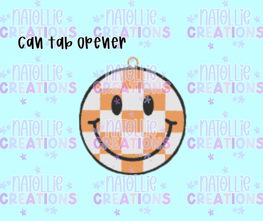 Checkered Smiley Can Tab Opener Keychain
