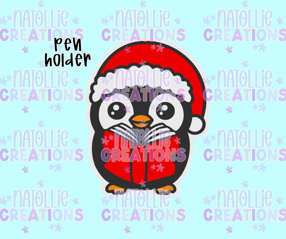 Christmas Penguin Pen Holder
